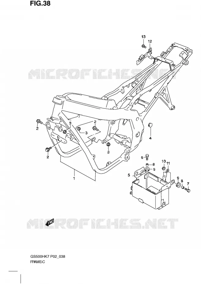 FRAME Suzuki MOTO 500 GS-F 2008  GS500FHK8(P02)