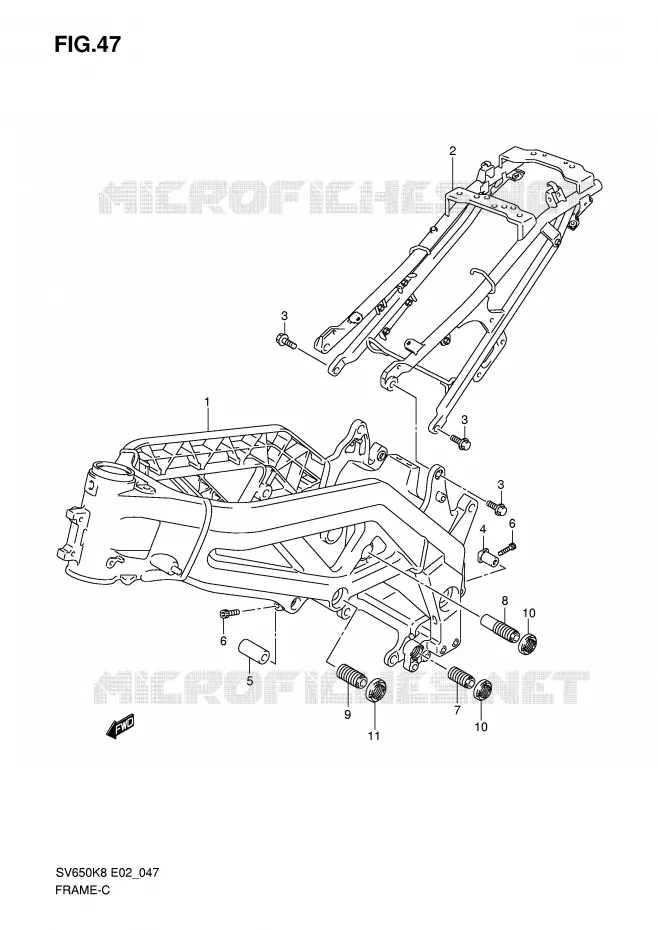 FRAME Suzuki MOTO 650 SV 2010  SV650SAL0(E2)