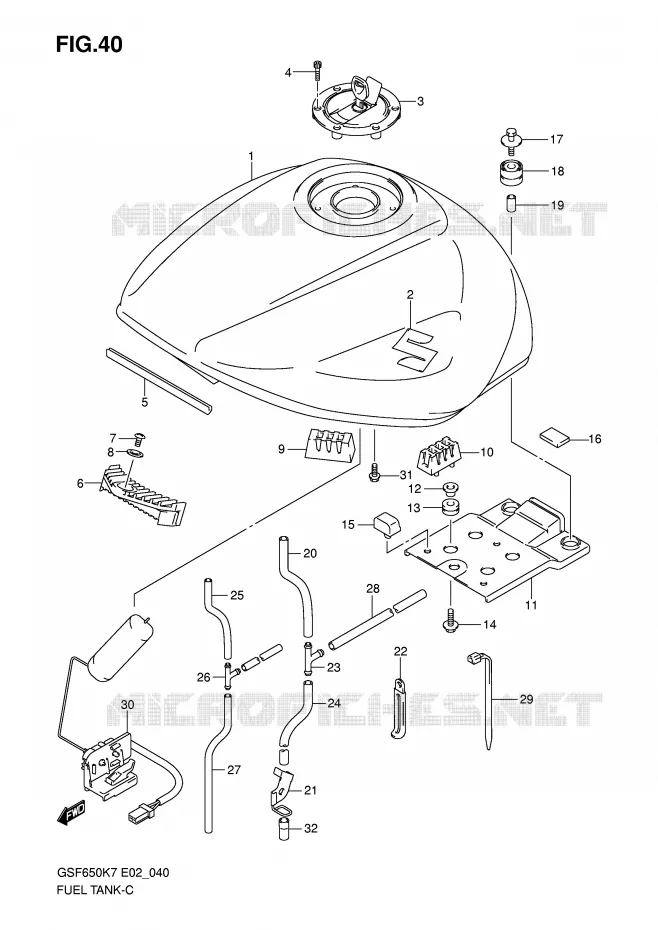FUEL TANK Suzuki MOTO 650 BANDIT 2008  GSF650K8(E2)