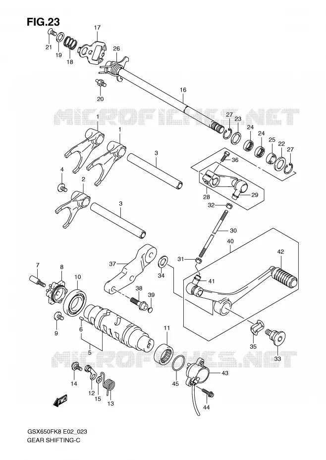 GEAR SHIFTING ASSY (MODEL K8) Suzuki MOTO 650 GSX-F 2010  GSX650FUL0(E2)