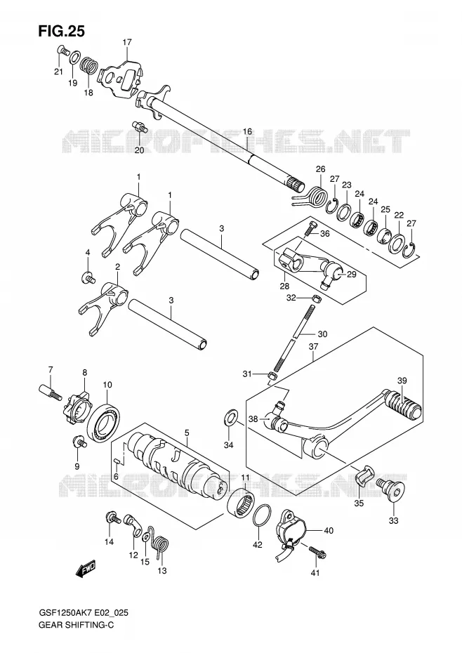 GEAR SHIFTING ASSY Suzuki MOTO 1250 BANDIT-S 2007  GSF1250SAK7(E2)