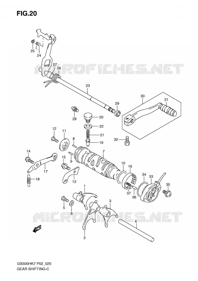GEAR SHIFTING ASSY Suzuki MOTO 500 GS-F 2007  GS500FMK7(P02)