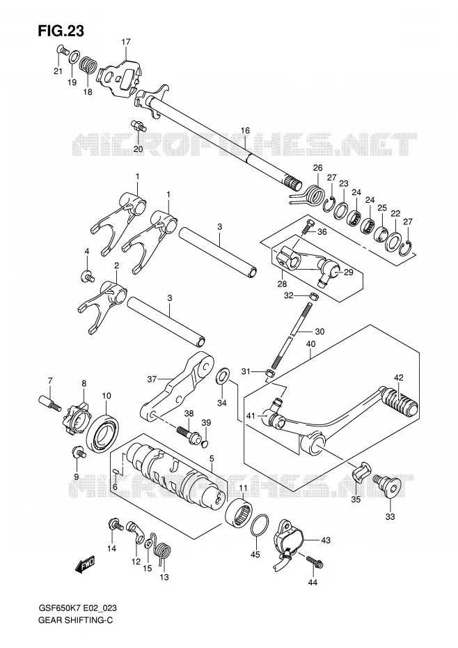 GEAR SHIFTING ASSY Suzuki MOTO 650 BANDIT 2007  GSF650SAK7(E19)