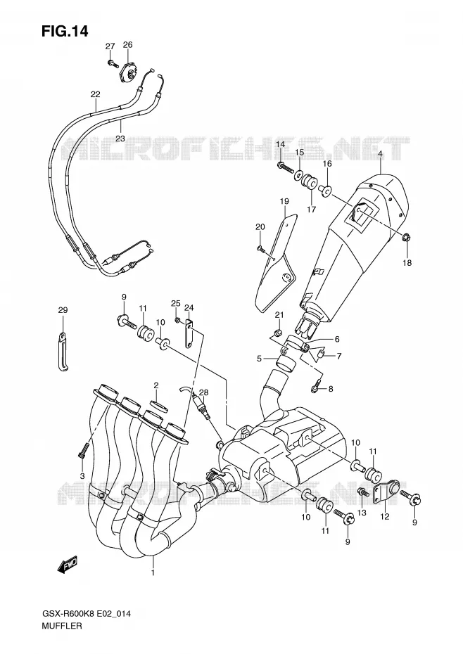 MUFFLER Suzuki MOTO 600 GSX-R 2009  GSX-R600UEK9(E2)