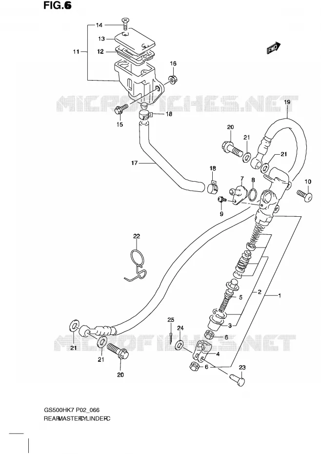 REAR BRAKE MASTER CYLINDER Suzuki MOTO 500 GS-F 2007  GS500FMK7(P02)
