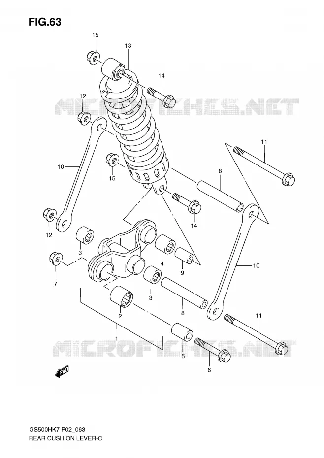 SHOCK ABSORBER LINKAGE Suzuki MOTO 500 GS-F 2008  GS500FHK8(P02)