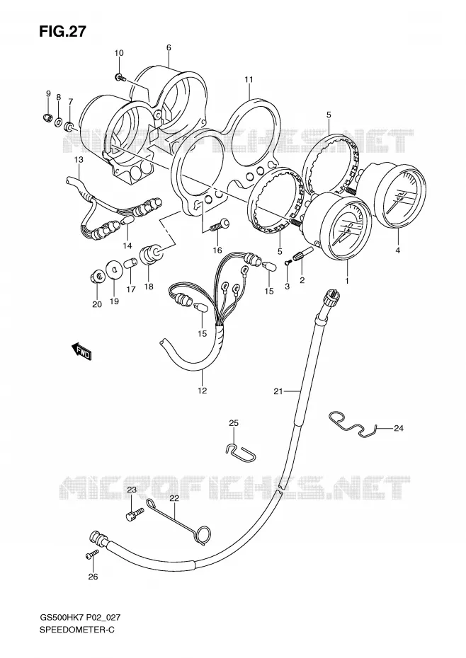 SPEEDOMETER (GS500FH/FM) Suzuki MOTO 500 GS-E 2007  GS500HUK7(P02)