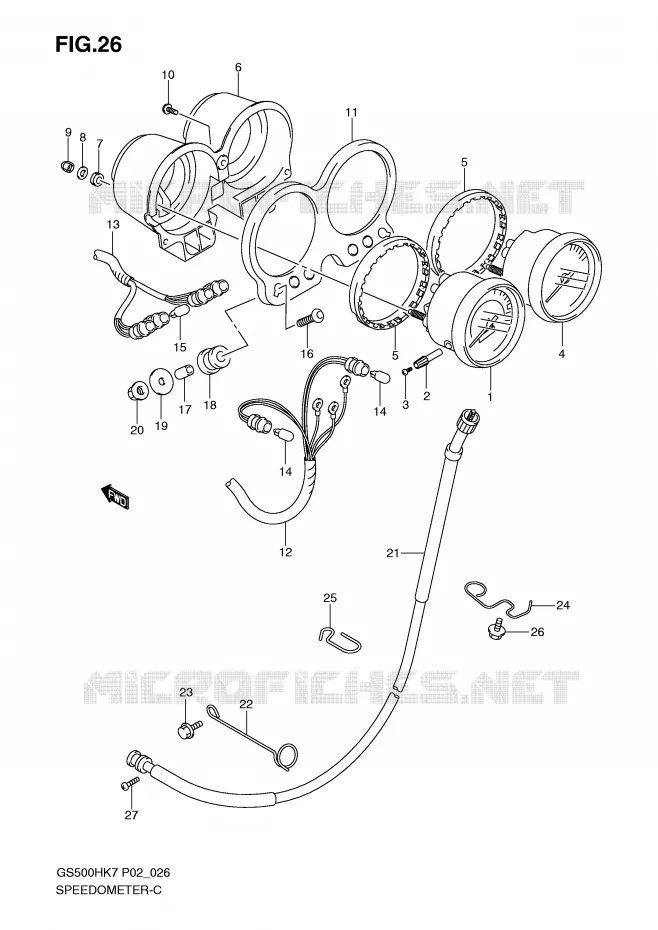 SPEEDOMETER (GS500H/HU) Suzuki MOTO 500 GS-F 2007  GS500FHK7(P02)