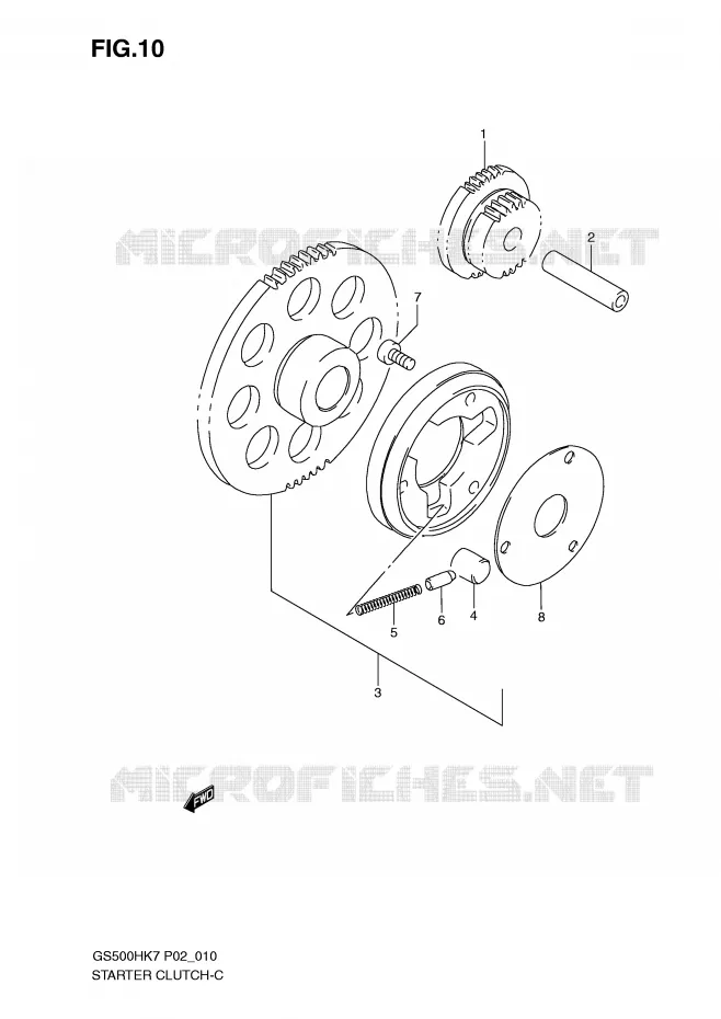 STARTER MOTOR CLUTCH Suzuki MOTO 500 GS-E 2008  GS500HK8(P02)