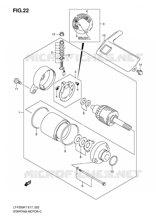 STARTER MOTOR Suzuki QUAD 250 OZARK 2007  LT-F250K7(E17)