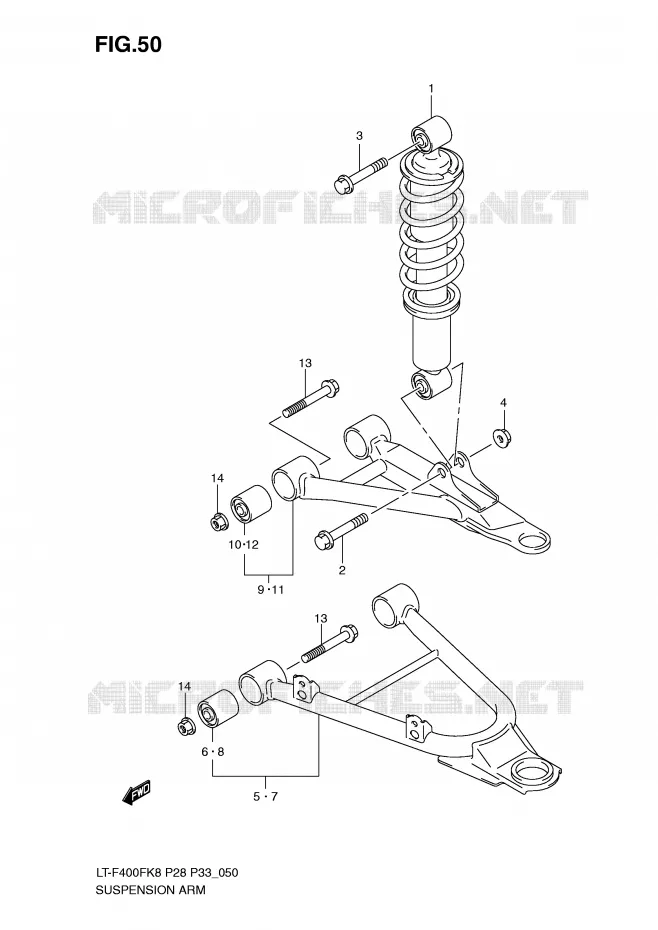 SUSPENSION ARM Suzuki QUAD 400 KINGQUAD 2009  LT-F400FK9(P28/P33)