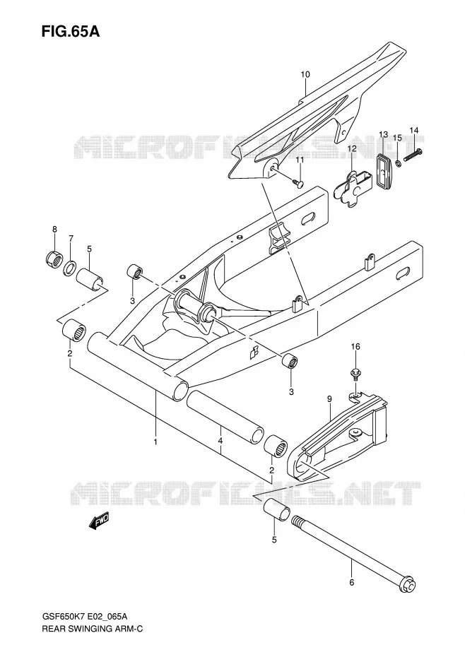 SWINGARM (MODEL K8) Suzuki MOTO 650 BANDIT 2007  GSF650K7(E19)