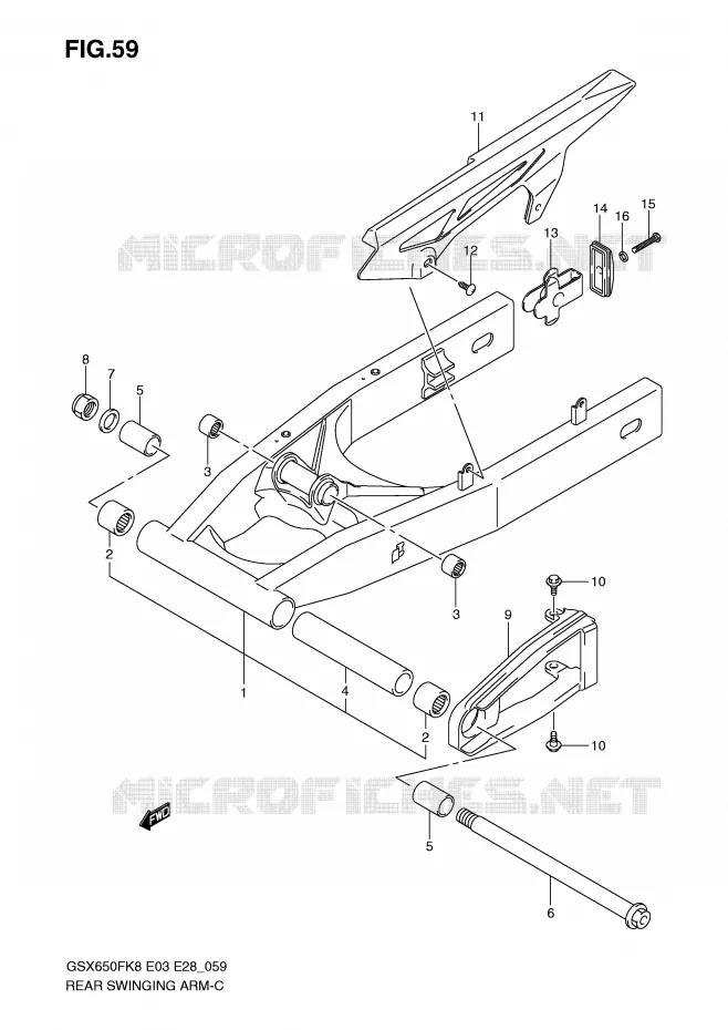 SWINGARM Suzuki MOTO 650 GSX-F 2009  GSX650FK9(E3/E28)