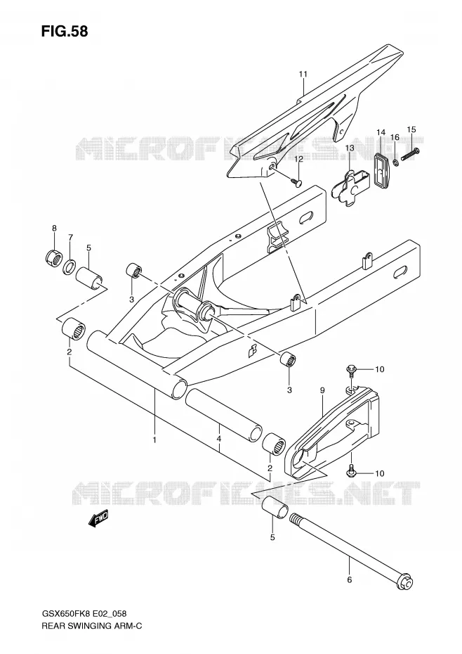SWINGARM Suzuki MOTO 650 GSX-F 2009  GSX650FUK9(E2)