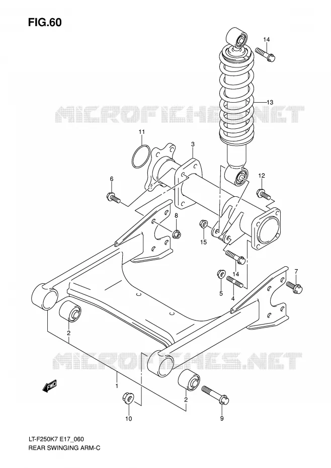 SWINGARM Suzuki QUAD 250 OZARK 2007  LT-F250K7(E17)
