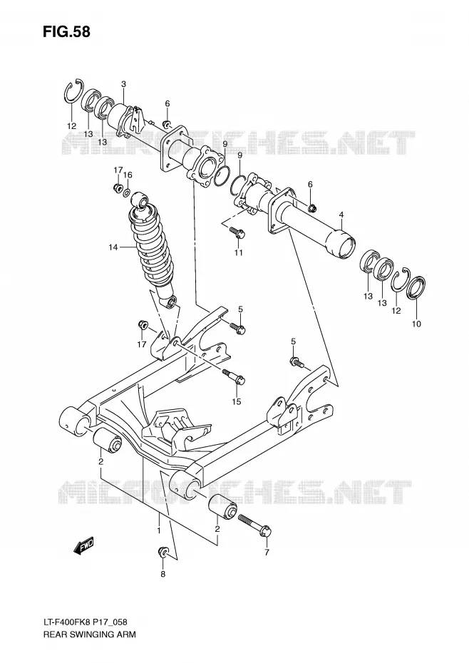 SWINGARM Suzuki QUAD 400 KINGQUAD 2008  LT-F400FK8(P17)