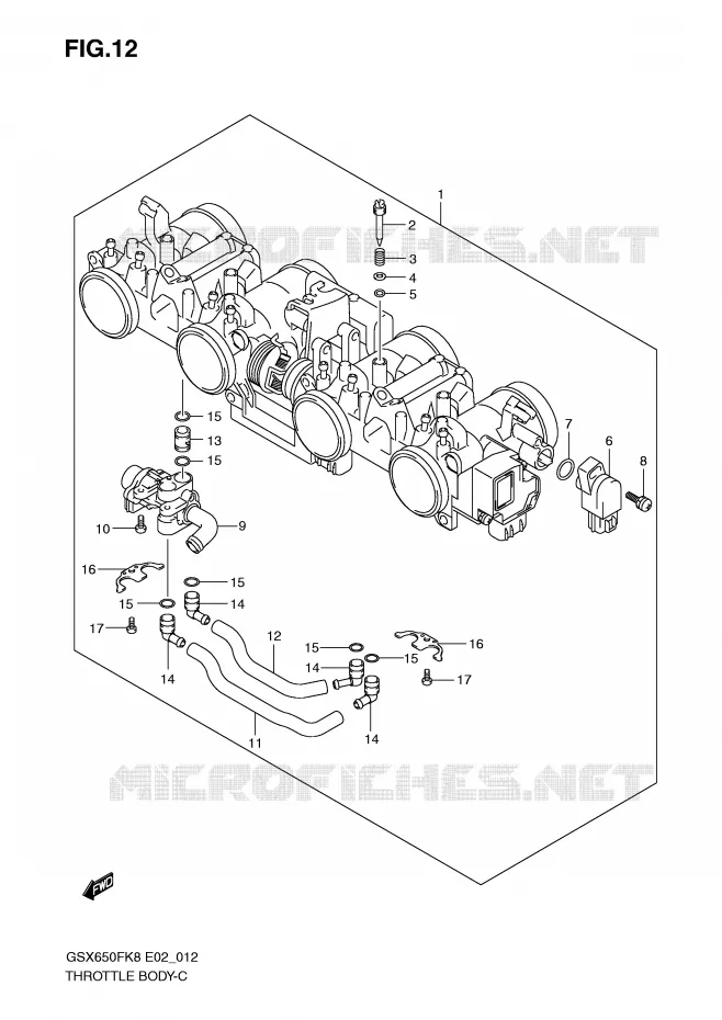 THROTTLE BODY Suzuki MOTO 650 GSX-F 2010  GSX650FAL0(E2)
