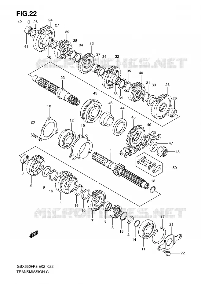 TRANSMISSION (MODEL K8) Suzuki MOTO 650 GSX-F 2010  GSX650FAL0(E2)