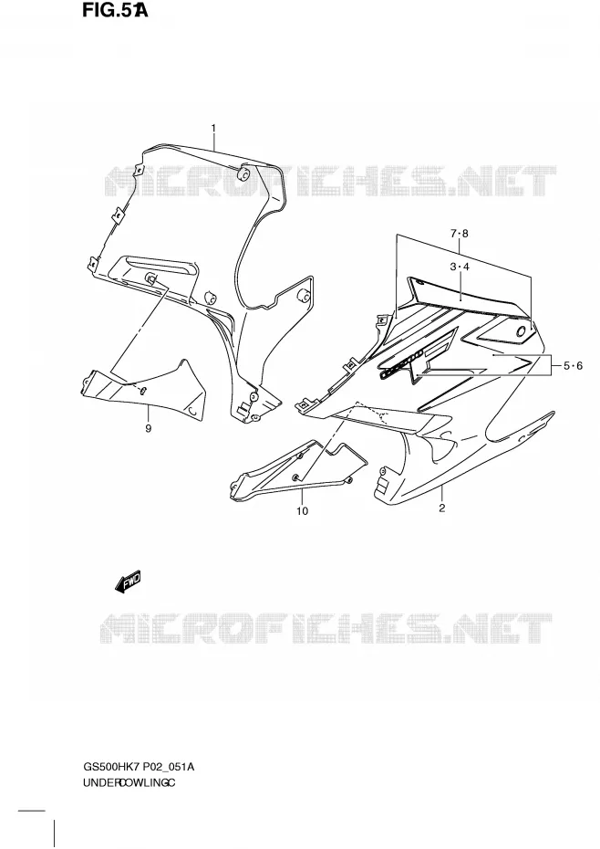 UNDER COWLING  (GS500FHK8) Suzuki MOTO 500 GS-F 2007  GS500FMK7(P02)