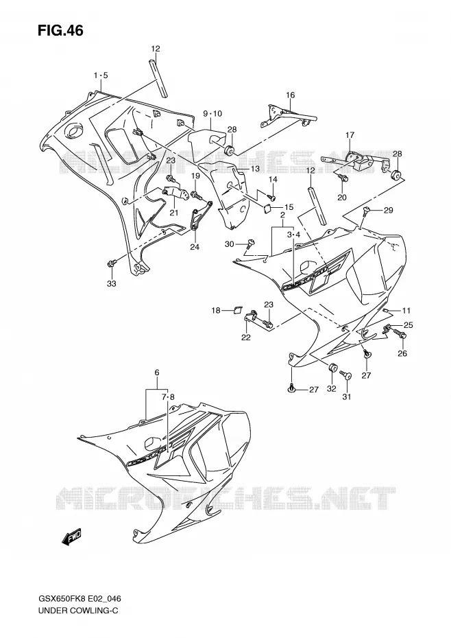 UNDER COWLING (MODEL K8) Suzuki MOTO 650 GSX-F 2009  GSX650FAK9(E2)