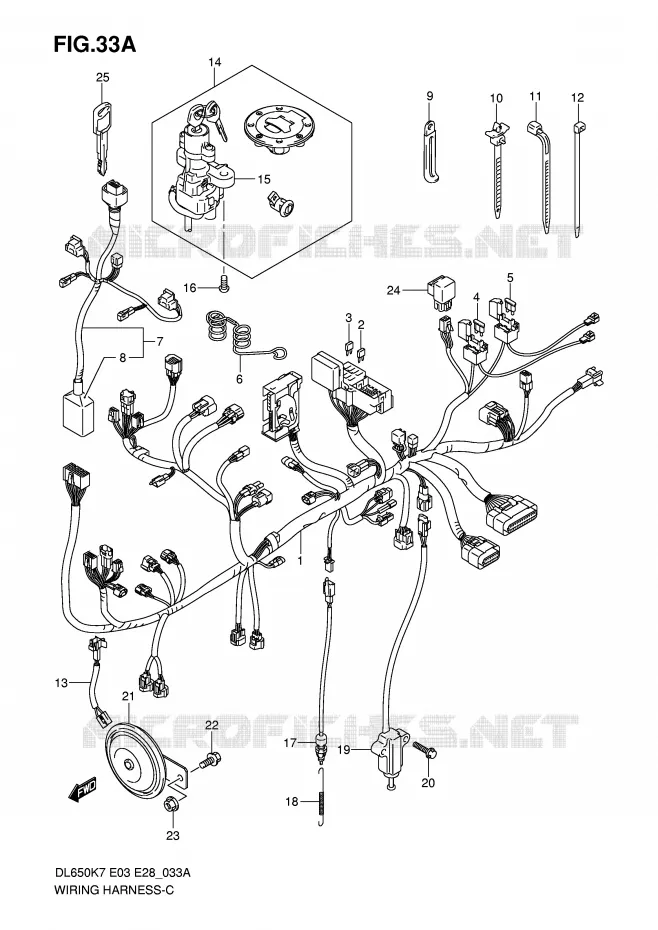 WIRING HARNESS (DL650AK7) Suzuki MOTO 650 V-STROM 2010  DL650AL0(E3/E28)