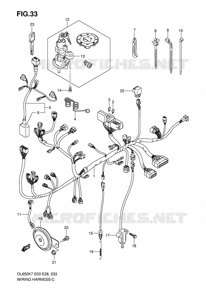 WIRING HARNESS (DL650K7) Suzuki MOTO 650 V-STROM 2007  DL650K7(E3/E28)