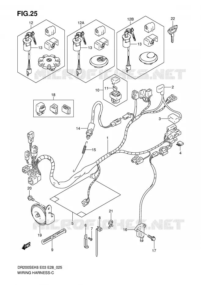 WIRING HARNESS Suzuki MOTO 200 DR 2010  DR200SEL0(E3/E28)
