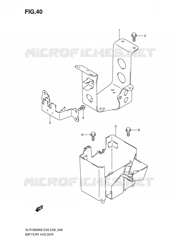 BATTERY HOLDER Suzuki MOTO 1800 BOULEVARD 2009  VLR1800TK9(E3/E28)