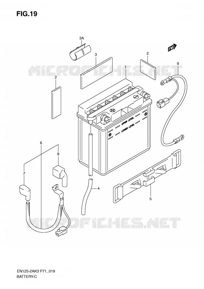 BATTERY Suzuki MOTO 125 EN 2008  EN125-2AK8(P71)