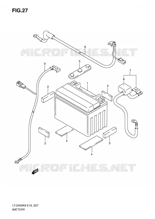 BATTERY Suzuki QUAD 400 QUADSPORT 2010  LT-Z400ZL0(E19)