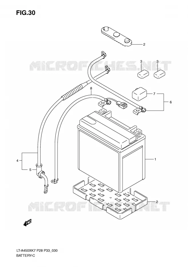 BATTERY Suzuki QUAD 450 KINGQUAD 2007  LT-A450XK7(P28/P33)