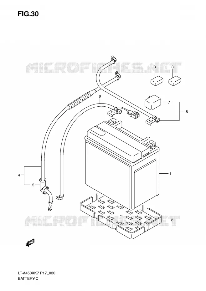 BATTERY Suzuki QUAD 450 KINGQUAD 2008  LT-A450XK8(P17)