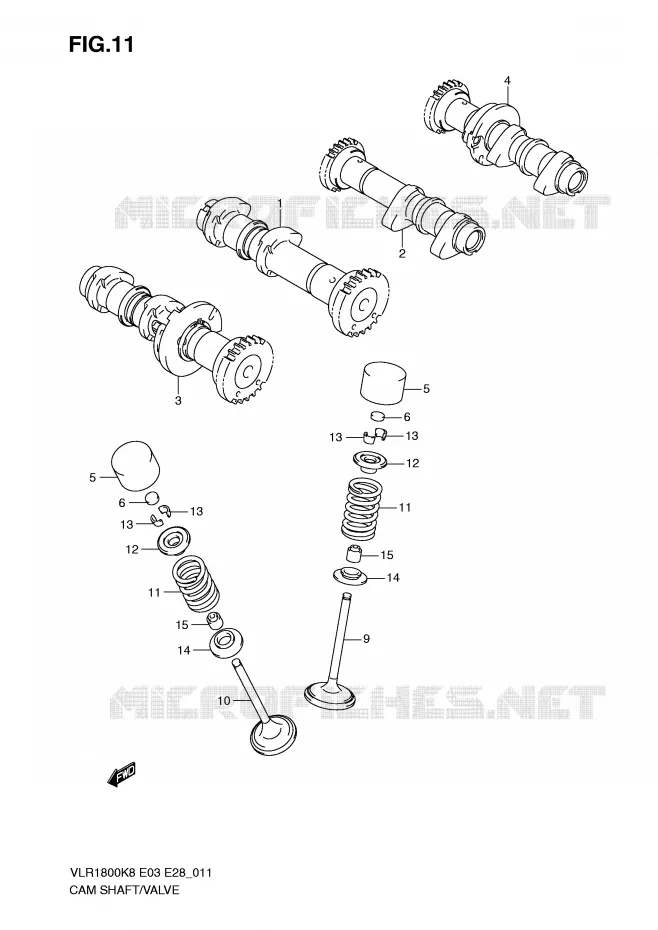 CAMSHAFT - VALVES Suzuki MOTO 1800 BOULEVARD 2010  VLR1800TL0(E3/E28)