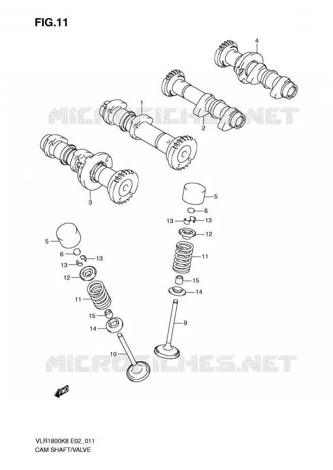CAMSHAFT - VALVES Suzuki MOTO 1800 INTRUDER 2008  VLR1800TK8(E2)