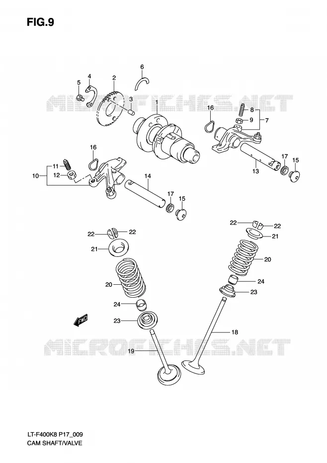 CAMSHAFT - VALVES Suzuki QUAD 400 KINGQUAD 2009  LT-F400K9(P17)