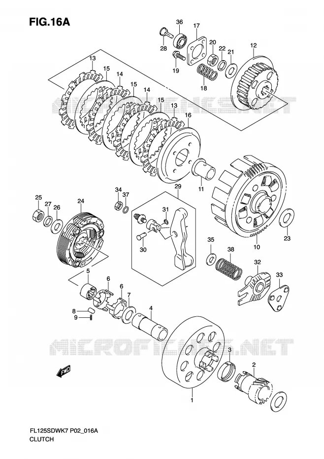 CLUTCH (MODEL K8/K9) Suzuki SCOOTER 125 FL 2009  FL125SDWK9(P2)
