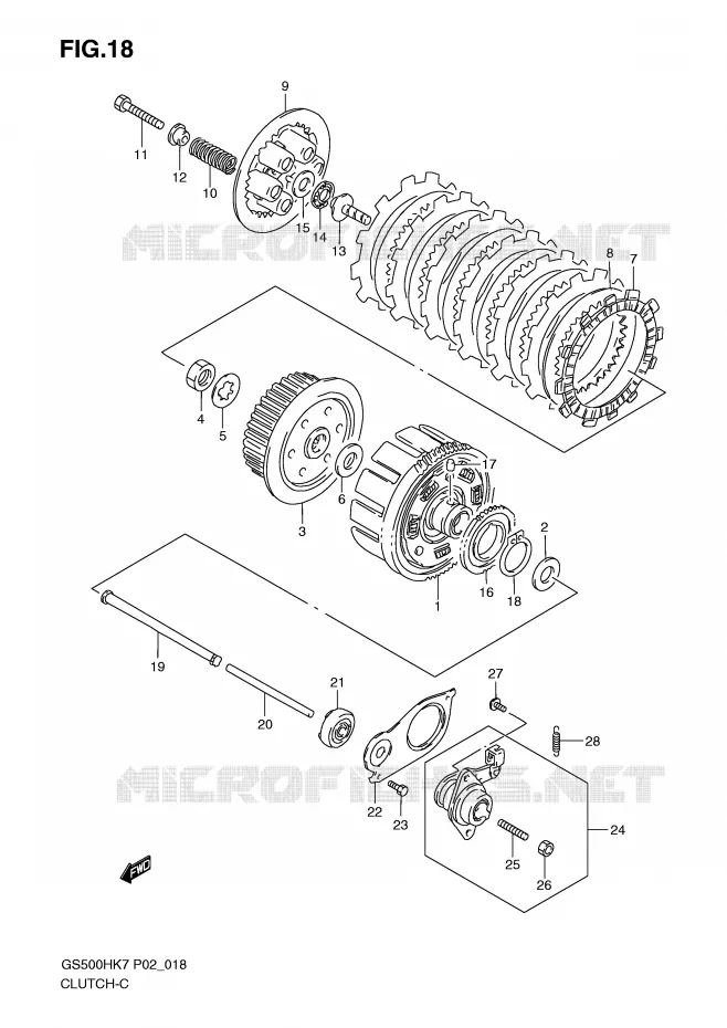CLUTCH Suzuki MOTO 500 GS-E 2008  GS500HK8(P02)