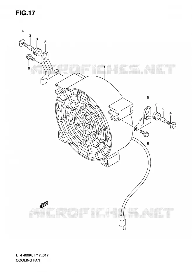 COOLING FAN Suzuki QUAD 400 KINGQUAD 2010  LT-F400L0(P17)