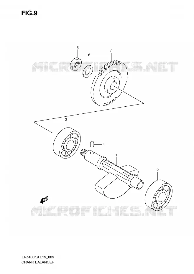CRANK BALANCER Suzuki QUAD 400 QUADSPORT 2009  LT-Z400ZK9(E19)