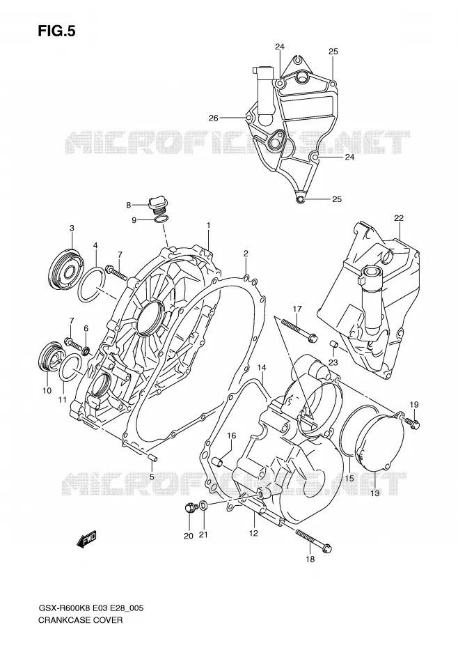 CRANKCASE COVER Suzuki MOTO 600 GSX-R 2010  GSX-R600L0(E3/E28)