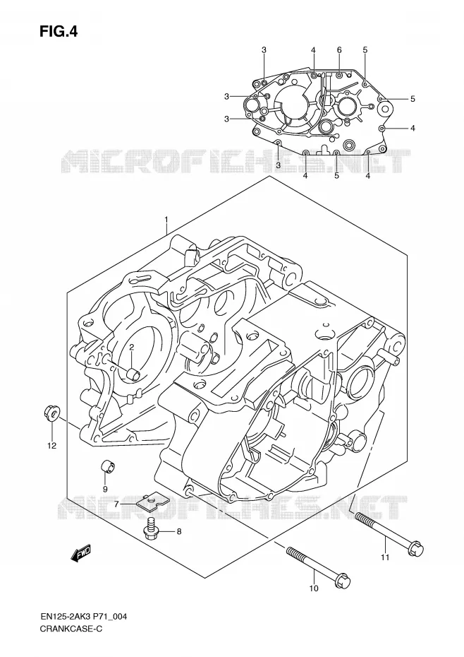 CRANKCASE Suzuki MOTO 125 EN 2003  EN125-2AK3(P71)