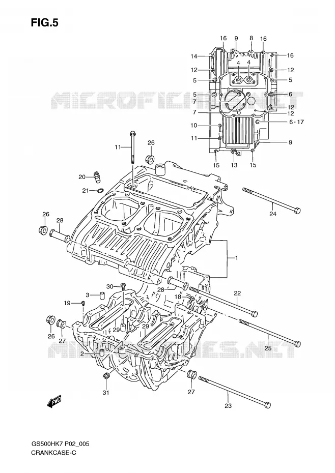 CRANKCASE Suzuki MOTO 500 GS-F 2007  GS500FHK7(P02)