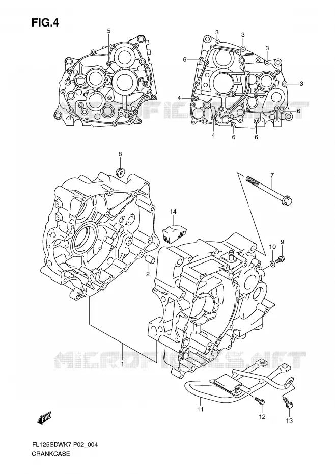 CRANKCASE Suzuki SCOOTER 125 FL 2007  FL125SDWK7(P2)