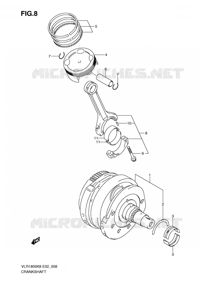 CRANKSHAFT Suzuki MOTO 1800 BOULEVARD 2008  VLR1800U2K8(E2)