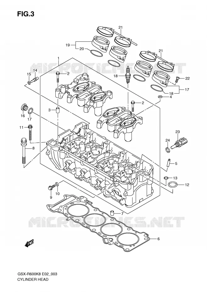 CYLINDER HEAD Suzuki MOTO 600 GSX-R 2009  GSX-R600UFK9(E2)