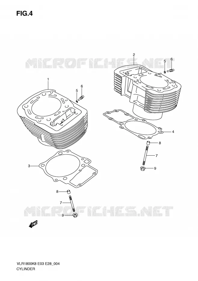 CYLINDER Suzuki MOTO 1800 BOULEVARD 2010  VLR1800L0(E3/E28)