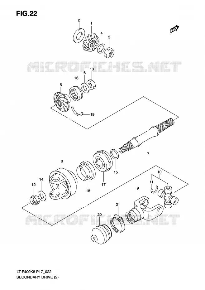 DRIVESHAFT (P24) Suzuki QUAD 400 KINGQUAD 2010  LT-F400L0(P17)