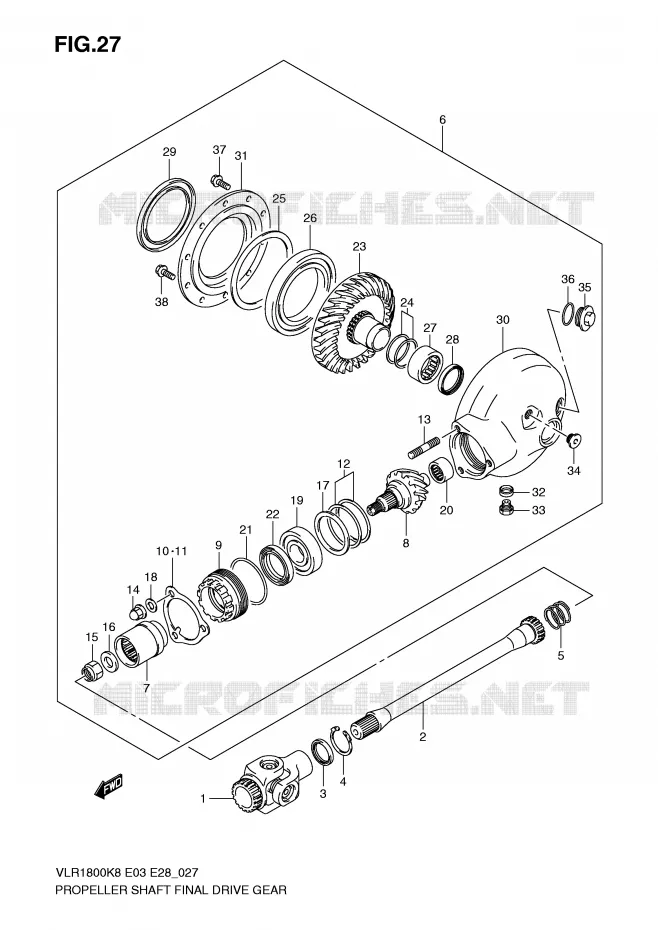 DRIVESHAFT Suzuki MOTO 1800 BOULEVARD 2009  VLR1800K9(E3/E28)