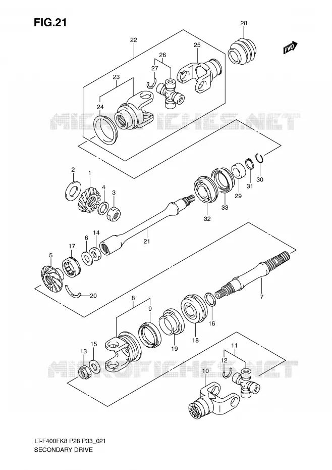 DRIVESHAFT Suzuki QUAD 400 KINGQUAD 2009  LT-F400FK9(P28/P33)