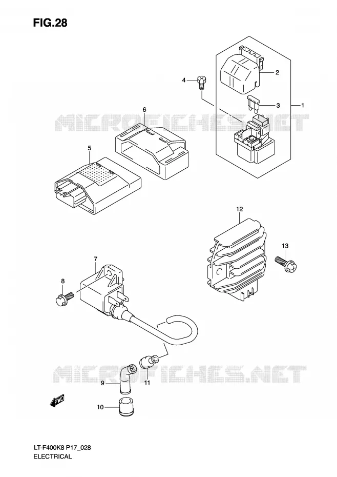 ELECTRICAL (MODEL K8/K9) Suzuki QUAD 400 KINGQUAD 2010  LT-F400L0(P17)